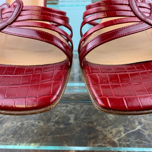 Brighton Italy Trixie Red Leather Dress Heels 8.5M - Picture 4 of 8